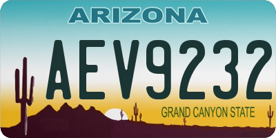 AZ license plate AEV9232