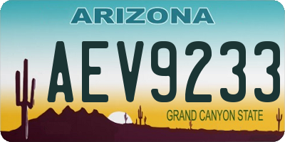AZ license plate AEV9233