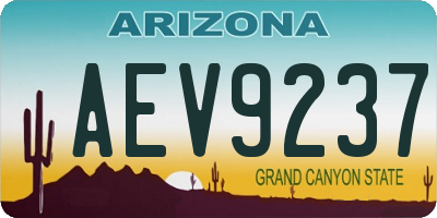 AZ license plate AEV9237