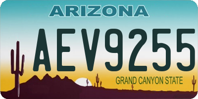 AZ license plate AEV9255