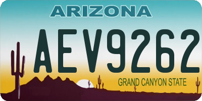 AZ license plate AEV9262