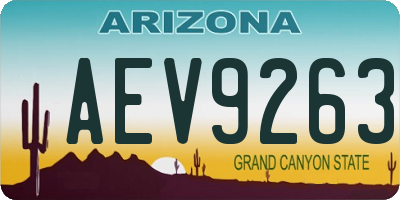 AZ license plate AEV9263