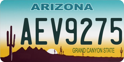 AZ license plate AEV9275