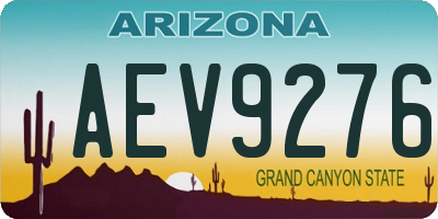 AZ license plate AEV9276