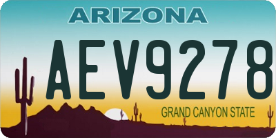 AZ license plate AEV9278
