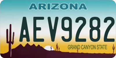 AZ license plate AEV9282