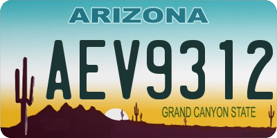 AZ license plate AEV9312