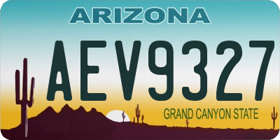 AZ license plate AEV9327