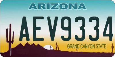 AZ license plate AEV9334