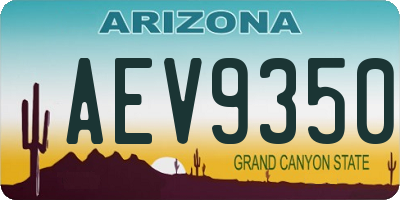 AZ license plate AEV9350
