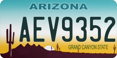 AZ license plate AEV9352