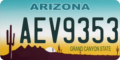AZ license plate AEV9353