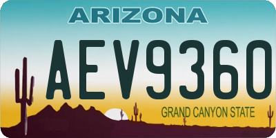 AZ license plate AEV9360