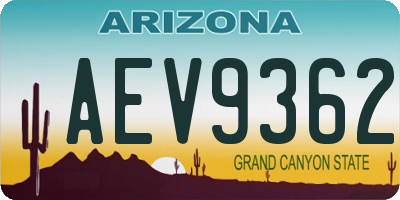 AZ license plate AEV9362