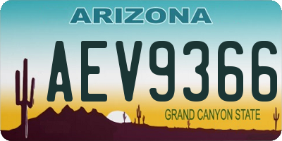 AZ license plate AEV9366
