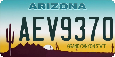 AZ license plate AEV9370