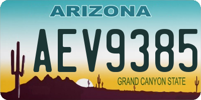 AZ license plate AEV9385