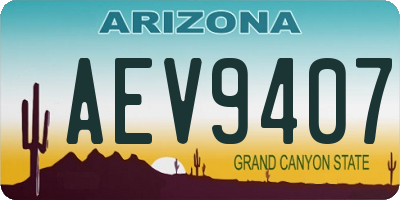 AZ license plate AEV9407