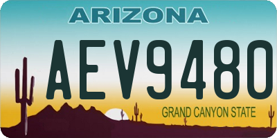 AZ license plate AEV9480