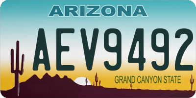 AZ license plate AEV9492
