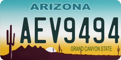 AZ license plate AEV9494