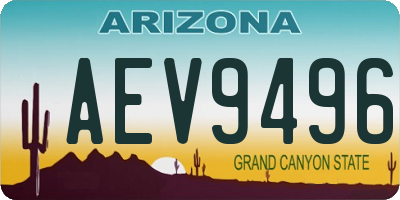 AZ license plate AEV9496