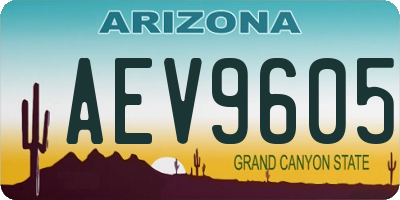 AZ license plate AEV9605