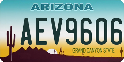 AZ license plate AEV9606