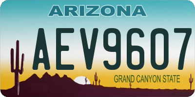 AZ license plate AEV9607