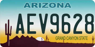 AZ license plate AEV9628