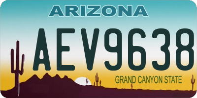 AZ license plate AEV9638