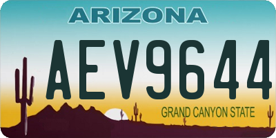 AZ license plate AEV9644