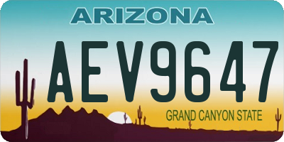 AZ license plate AEV9647