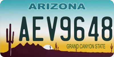 AZ license plate AEV9648