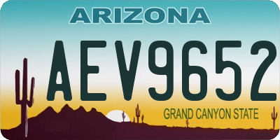 AZ license plate AEV9652