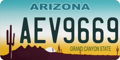 AZ license plate AEV9669