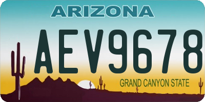 AZ license plate AEV9678