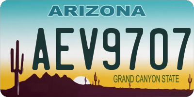 AZ license plate AEV9707