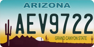 AZ license plate AEV9722