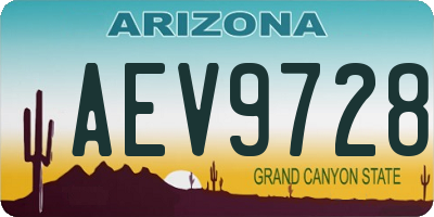 AZ license plate AEV9728