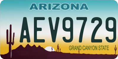 AZ license plate AEV9729