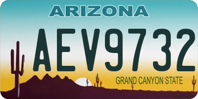 AZ license plate AEV9732