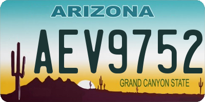 AZ license plate AEV9752