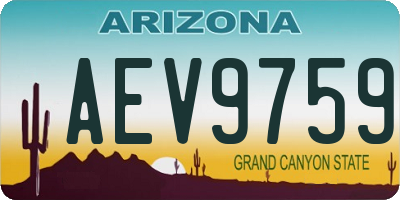 AZ license plate AEV9759