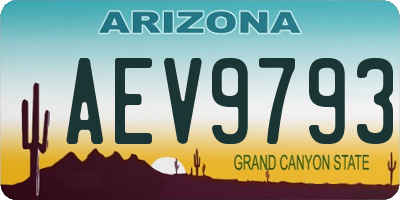 AZ license plate AEV9793