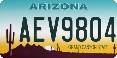 AZ license plate AEV9804