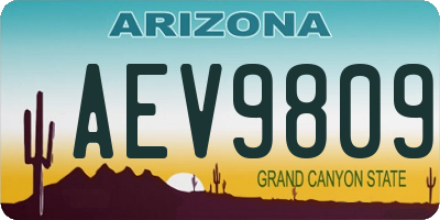 AZ license plate AEV9809