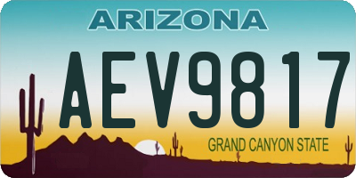 AZ license plate AEV9817