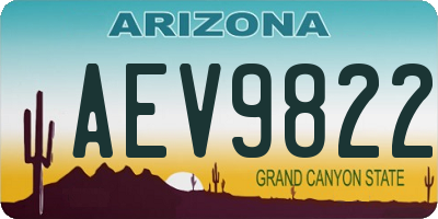 AZ license plate AEV9822
