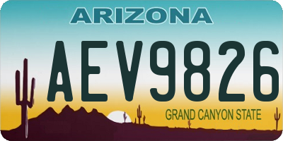 AZ license plate AEV9826